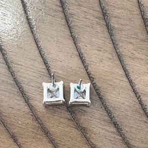 Silver Square Stud Earrings